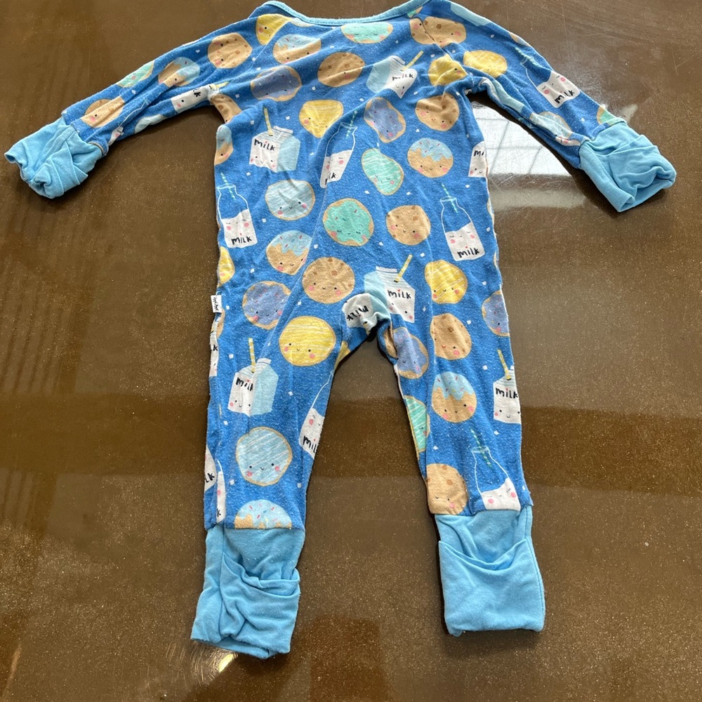 Little sleepies bamboo newborn blue milk and cookies